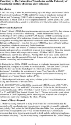 Case Study 4: The University of Manchester and the University of Manchester Institute of Science and Technology