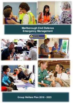 Marlborough Civil Defence Emergency Management - Group Welfare Plan 2018 2023