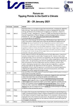 Forum on Tipping Points in the Earth's Climate 26 - 29 January 2021