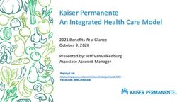 Kaiser Permanente An Integrated Health Care Model - 2021 Benefits At a Glance October 9, 2020 Presented by: Jeff VanValkenburg Associate Account ...