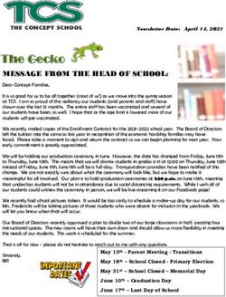 The Gecko MESSAGE FROM THE HEAD OF SCHOOL: The Concept School