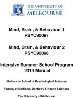 PSYC90098 Mind, Brain, & Behaviour 1 - PSYC90097 Mind, Brain, & Behaviour 2 Intensive Summer School Program 2019 Manual Melbourne School of ...