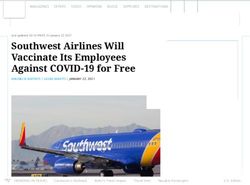 Southwest Airlines Will Vaccinate Its Employees Against COVID-19 for Free