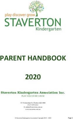 PARENT HANDBOOK 2020 Staverton Kindergarten Association Inc - Staverton Community Kindergarten