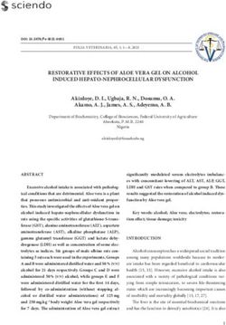 RESTORATIVE EFFECTS OF ALOE VERA GEL ON ALCOHOL INDUCED HEPATO-NEPHROCELLULAR DYSFUNCTION - Sciendo