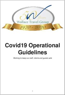 Covid19 Operational Guidelines - Working to keep our staff, clients and guests safe