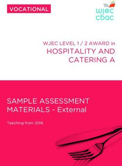 HOSPITALITY AND CATERING A - WJEC LEVEL 1 / 2 AWARD in - SAMPLE ASSESSMENT MATERIALS - External