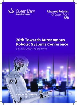 20th Towards Autonomous Robotic Systems Conference - 3-5 July 2019 Programme Advanced Robotics