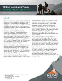 Milford Investment Funds Monthly Review April 2021