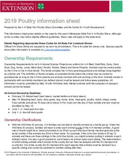 2019 Poultry information sheet - UMN Extension