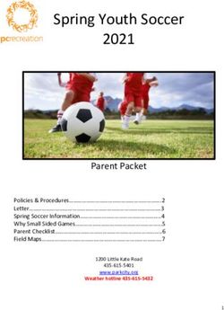 Spring Youth Soccer 2021 - Parent Packet - Park City Municipal