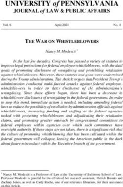 UNIVERSITY of PENNSYLVANIA - JOURNAL of LAW & PUBLIC AFFAIRS