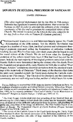 JAN HUS'S DE ECCLESIA, PRECURSOR OF VATICAN II?