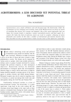 AGROTERRORISM: A LESS DISCUSSED YET POTENTIAL THREAT TO AGRONOMY - Science and Culture