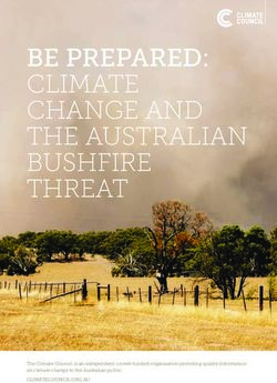 BE PREPARED: CLIMATE CHANGE AND THE AUSTRALIAN BUSHFIRE THREAT