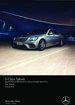 S-Class Saloon Specification & Manufacturer's Recommended Retail Price New Zealand 26 July 2018 - Mercedes Benz NZ