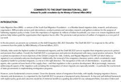 COMMENTS TO THE DRAFT EMIGRATION BILL, 2021 - India ...