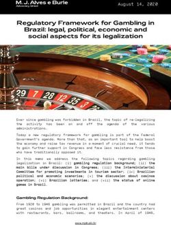Regulatory Framework for Gambling in Brazil: legal, political, economic and social aspects for its legalization - M. J. Alves e ...