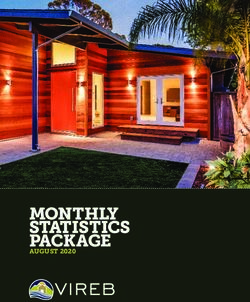 MONTHLY STATISTICS PACKAGE - AUGUST 2020