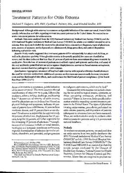 TREATMENT PATTERNS FOR OTITIS EXTERNA - MICHAEL T. HALPERN, MD, PHD, CYNTHIA S. PALMER, MSC, AND MINDEL! SEIDLIN, AID - JOURNAL OF THE AMERICAN ...