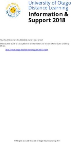 Information & Support 2018 - University of Otago Distance Learning - cloudfront.net
