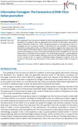 Informative Contagion: The Coronavirus (COVID-19) in Italian journalism - Online Journal of ...