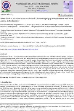 Street food as potential sources of covid-19 disease propagation in central and West Africa: A short review