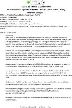COVID-19 MICRO-CLUSTER PLAN - Continuation of Operations for the Town of Collins Public Library Amended 1/19/2021