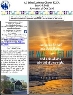 All Saints Lutheran Church ELCA May 16, 2021 Ascension of Our Lord