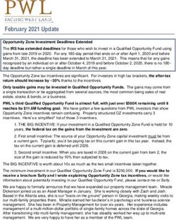 February 2021 Update - Pacific West Land