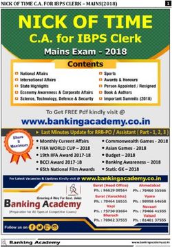 NICK OF TIME C.A. FOR IBPS CLERK - MAINS(2018)