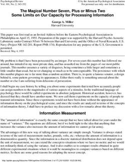 The Magical Number Seven, Plus or Minus Two Some Limits on Our Capacity for Processing Information