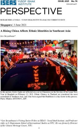 Singapore | 3 June 2021 A Rising China Affects Ethnic Identities in Southeast Asia