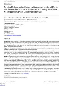 Tanning Misinformation Posted by Businesses on Social Media and Related Perceptions of Adolescent and Young Adult White Non-Hispanic Women: Mixed ...