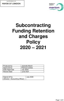 Subcontracting Funding Retention and Charges Policy 2020 2021