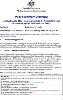 Public Summary Document - Application No. 1664 - Improvements to the National Cervical Screening Program Self-Collection Policy - Medical Services ...