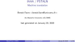 IAAA / PSTALN Machine translation - Benoit Favre last generated on January 20, 2020 - page du TP