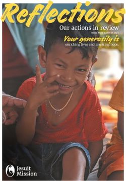 Reflections Your generosity is - Our actions in review - Jesuit Mission