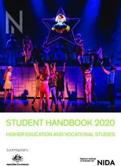 STUDENT HANDBOOK 2020 - HIGHER EDUCATION AND VOCATIONAL STUDIES - NIDA