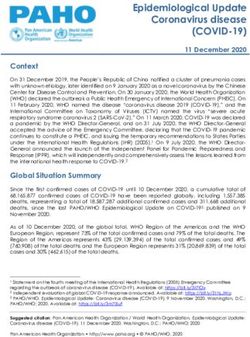 Epidemiological Update Coronavirus disease - (COVID-19) - Pan American Health Organization