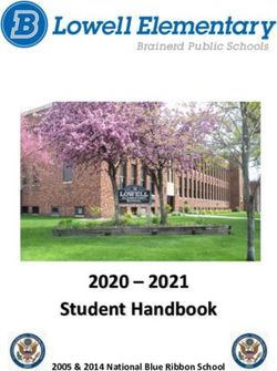Student Handbook 2020 2021 - 2005 & 2014 National Blue Ribbon School - Lowell Elementary
