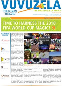 TIME TO HARNESS THE 2010 FIFA WORLD CUP MAGIC!