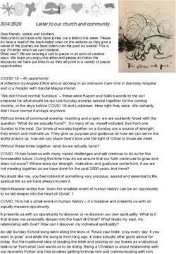 Letter to our church and community - The Parish of Sandal Magna