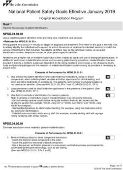 National Patient Safety Goals Effective January 2019 - The Joint ...