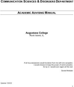COMMUNICATION SCIENCES & DISORDERS DEPARTMENT ACADEMIC ADVISING MANUAL