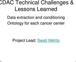 CDAC Technical Challenges & Lessons Learned - Data extraction and conditioning Ontology for each cancer center Project Lead: Swati Mehta