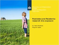 Pesticides and Residents: research into exposure - Dr. Mark Montforts Program leader - Anses