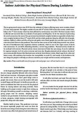 Indoor Activities for Physical Fitness During Lockdown - Open Journal Systems