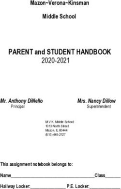 PARENT AND STUDENT HANDBOOK - 2020-2021 MR. ANTHONY DINELLO - MAZON ...