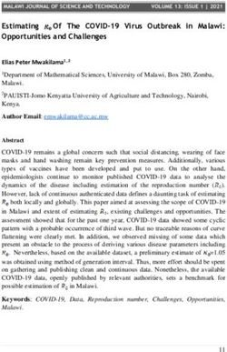 Of The COVID-19 Virus Outbreak in Malawi